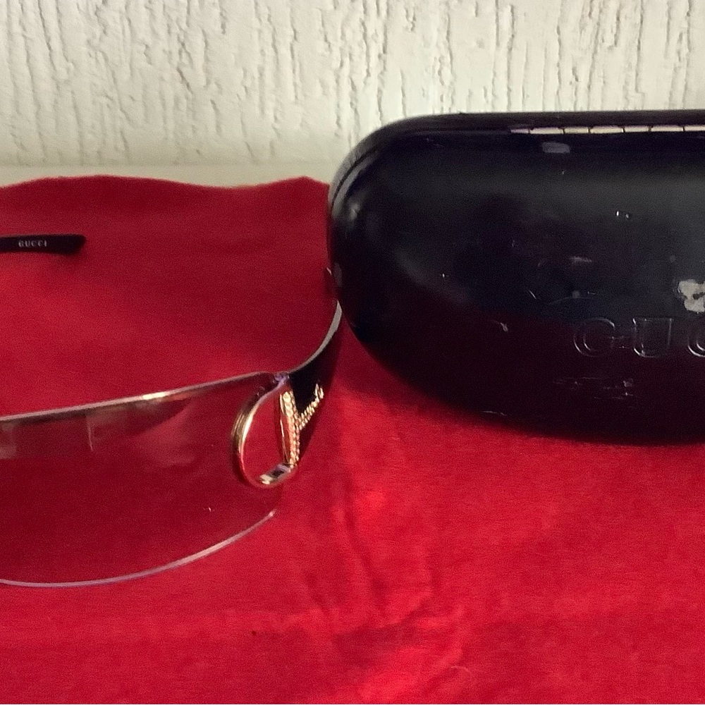 Gucci Transparent Sunglasses with Black Case